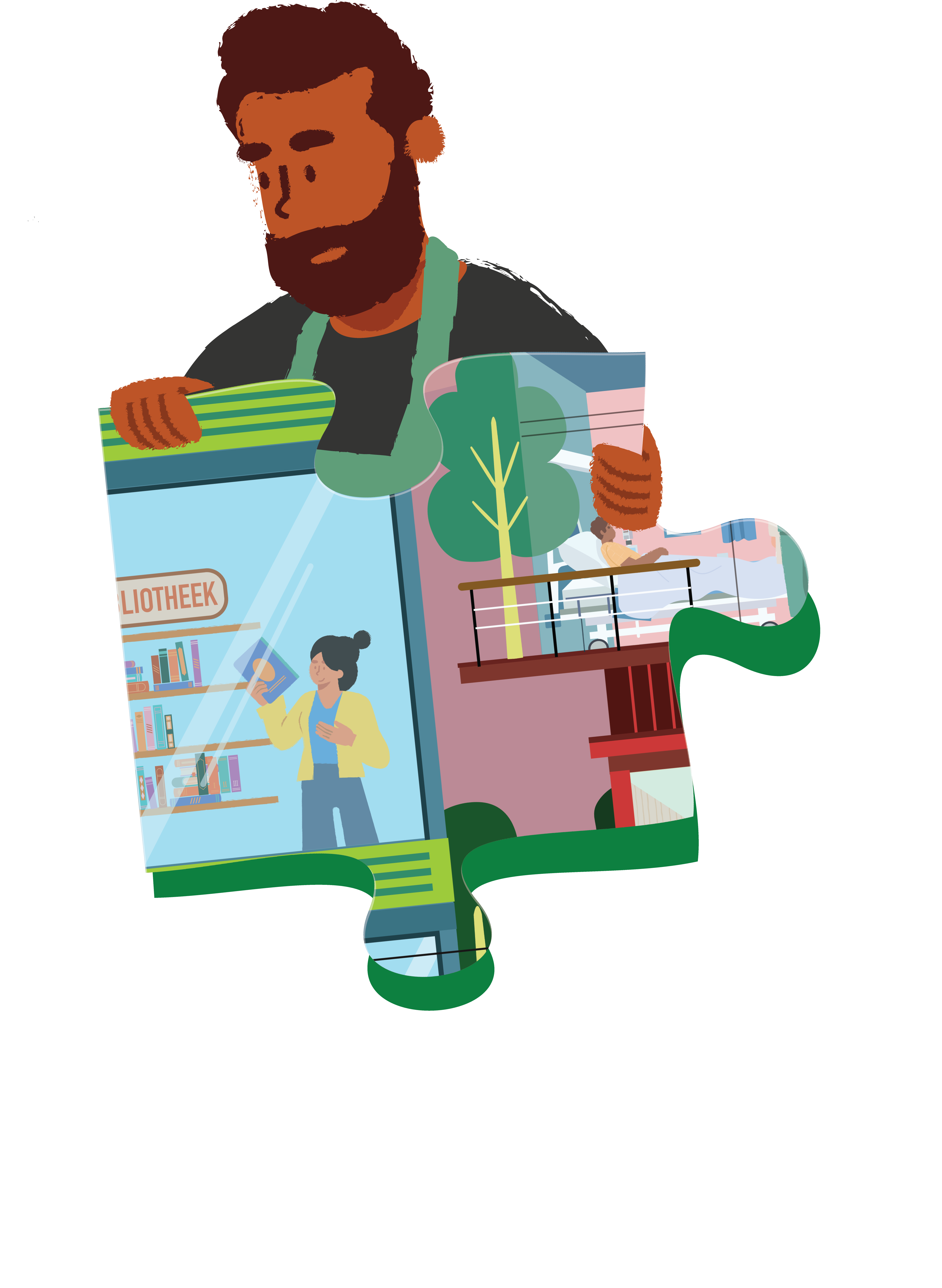 Vrouw in bibliotheek